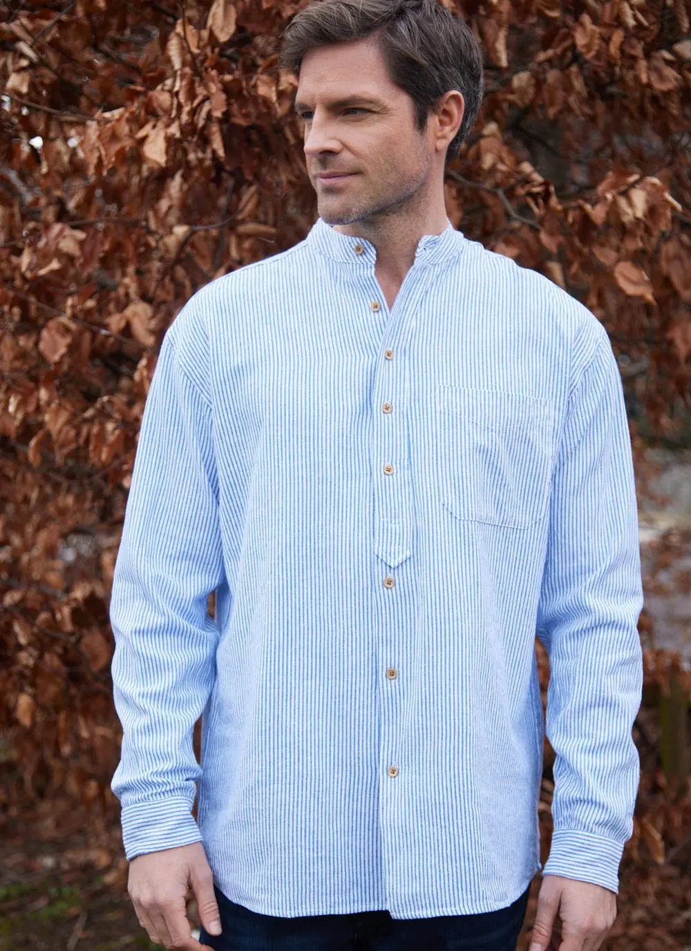 Tiernan Striped Grandfather Shirt - Image 4