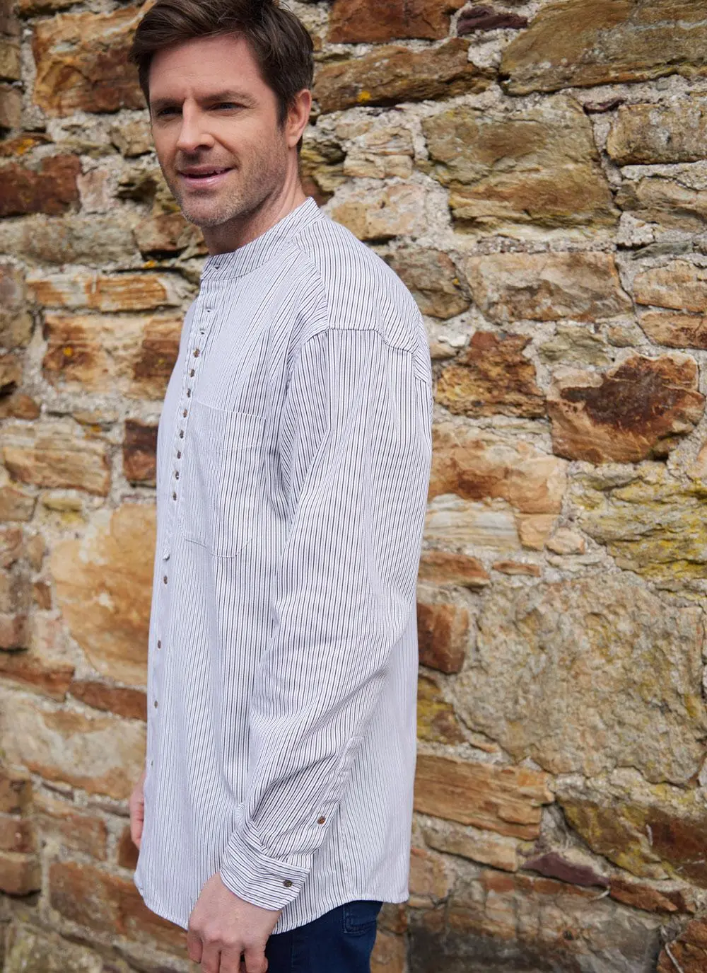 Lorcan Striped Grandfather Shirt - Image 3