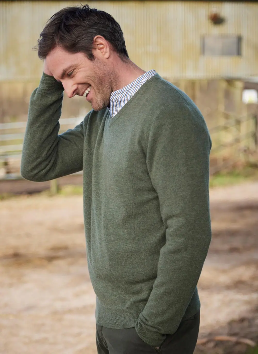 Lambswool V-Neck Sweater - Image 3