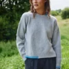 Fisherman Wool Cashmere Blanket Stitch Crew Neck Sweater