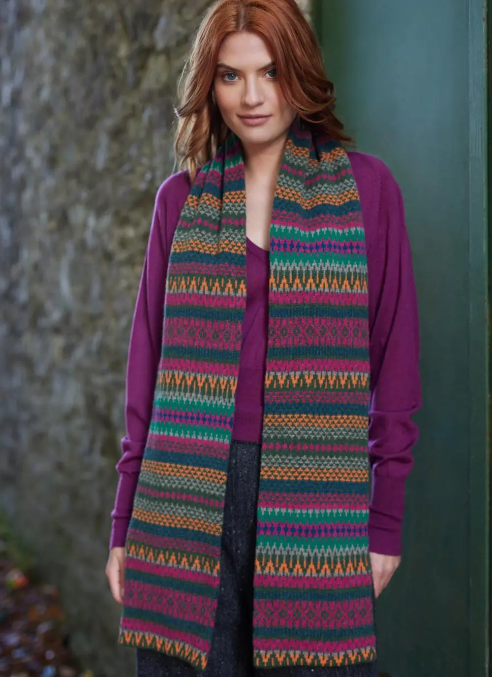 Fair Isle Glamis Knit Scarf