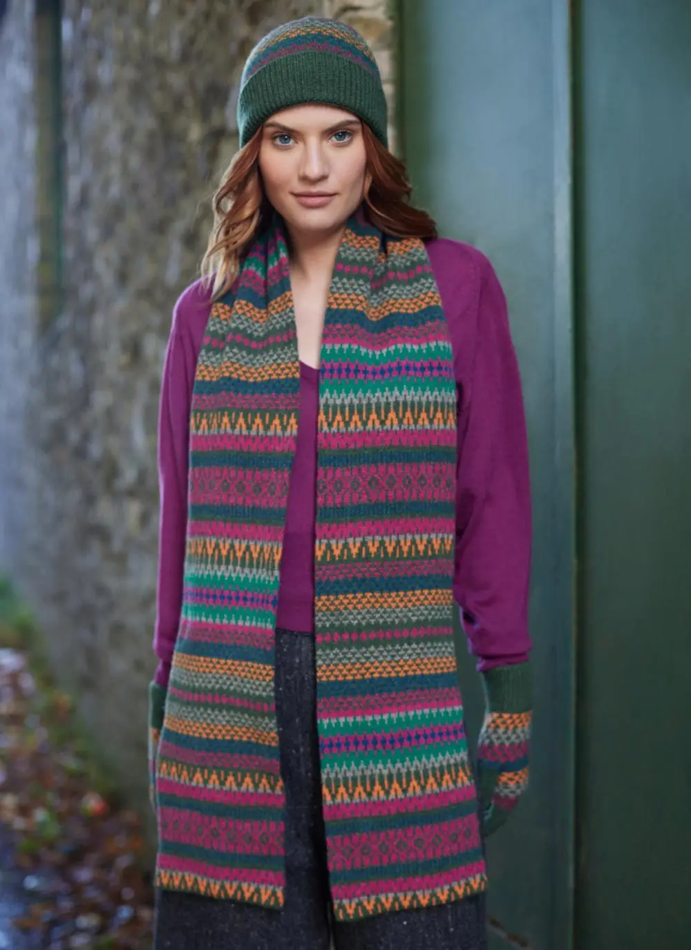 Fair Isle Glamis Hat, Scarf & Gloves Set