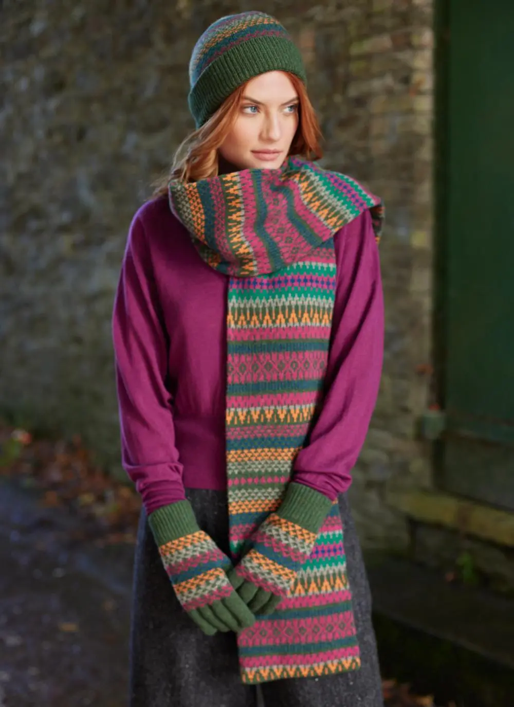 Fair Isle Glamis Knit Scarf - Image 2