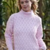 Turtle Neck Cropped Aran Sweater