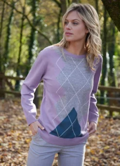 Argyle Crew Neck Sweater