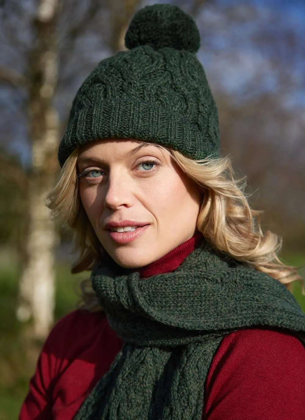 Supersoft Cable Pom Pom Beanie