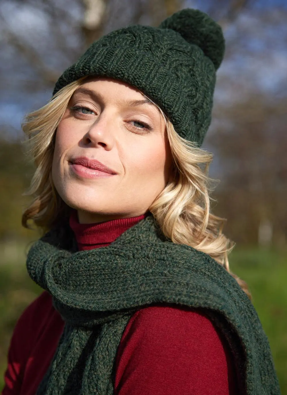 Supersoft Cable Pom Pom Beanie - Image 2