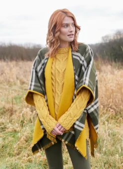 Reversible Fringed Poncho