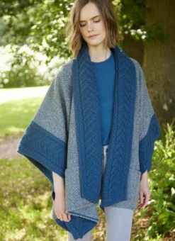 Herringbone Tweed Poncho