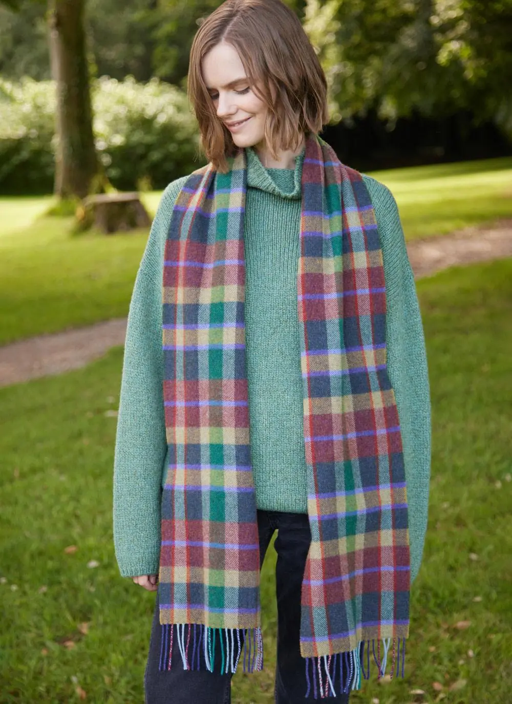 Long Lambswool Fringed Scarf - Image 3