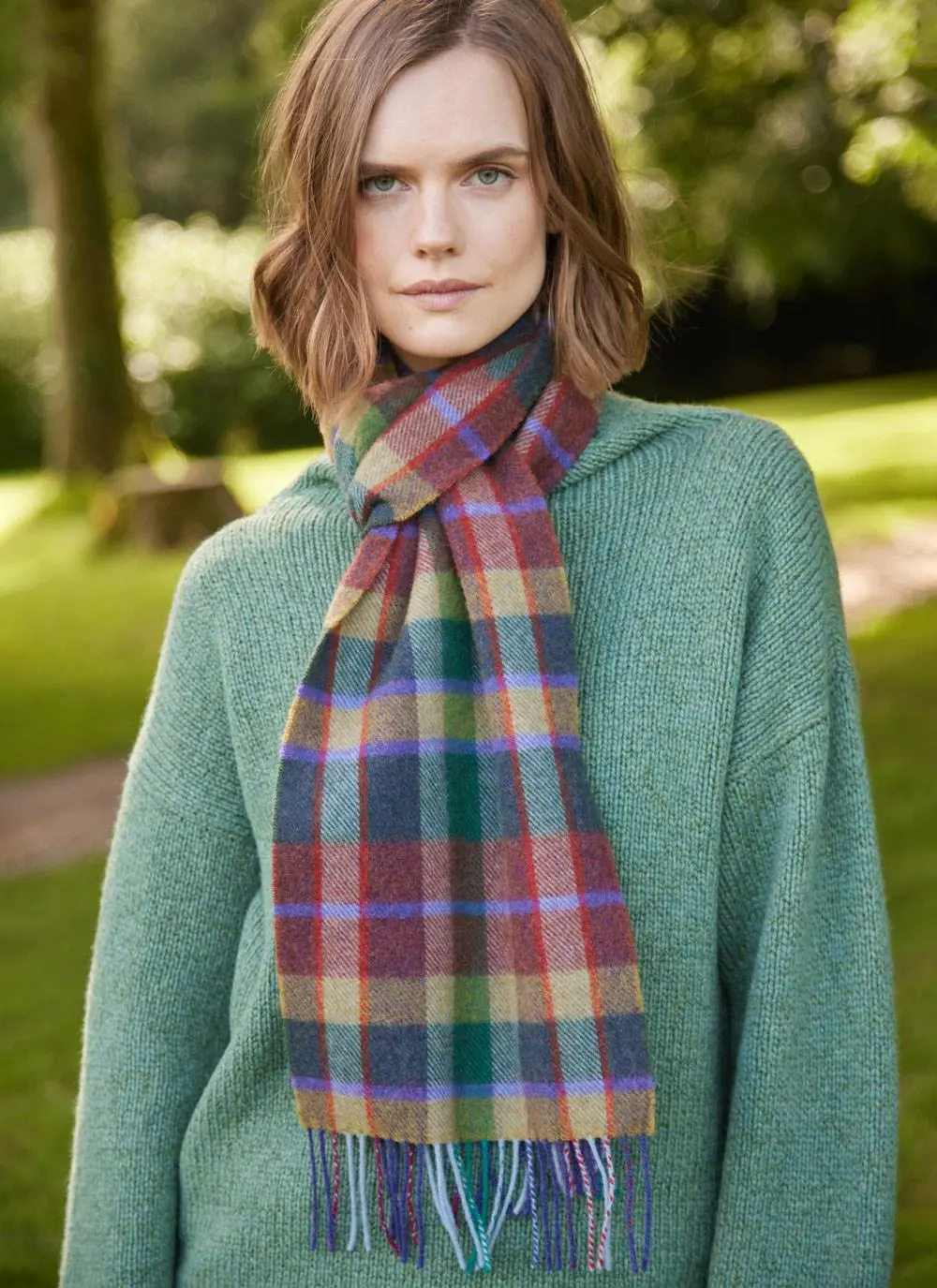 Long Lambswool Fringed Scarf - Image 2