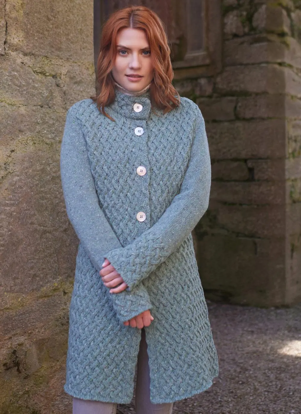 Trellis Wool Cashmere Aran Coatigan - Image 3