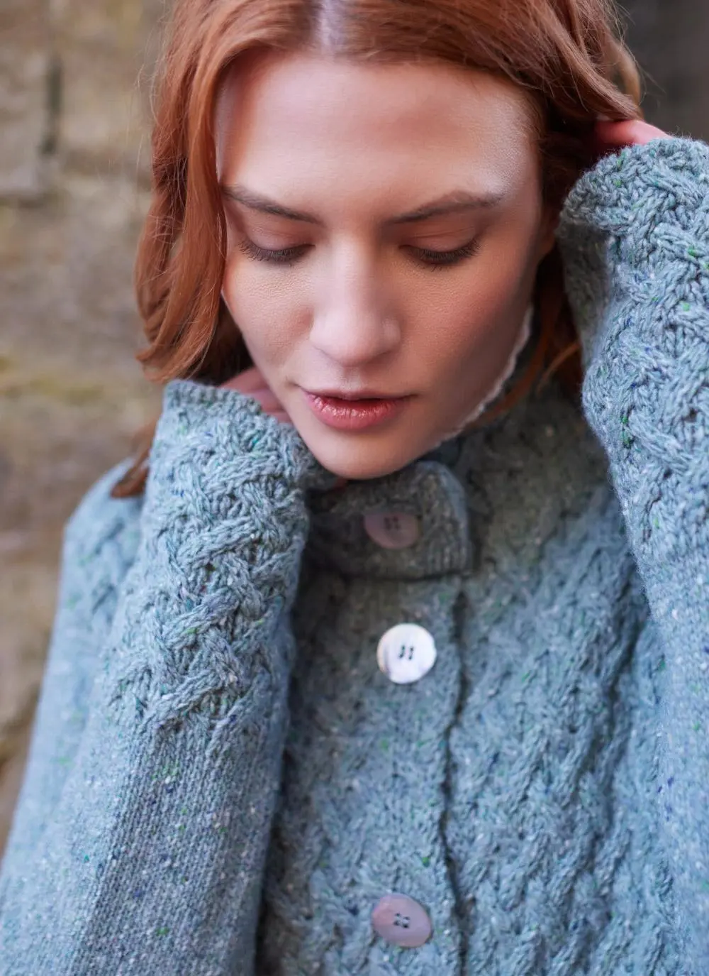 Trellis Wool Cashmere Aran Coatigan - Image 5