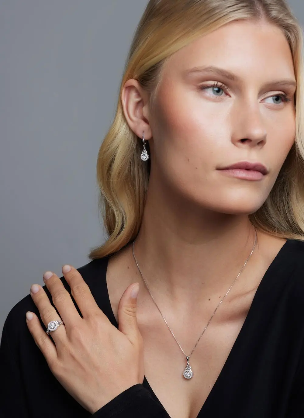 Sterling Silver Trinity Knot Halo Pendant With Cubic Zirconia - Image 2