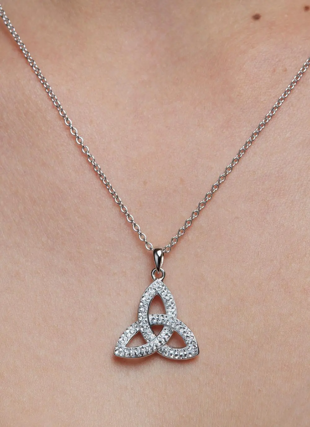 Sterling Silver Trinity Knot Pendant Embellished With Swarovski Crystals - Image 4