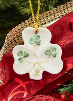 Belleek Shamrock Shaped Decoration