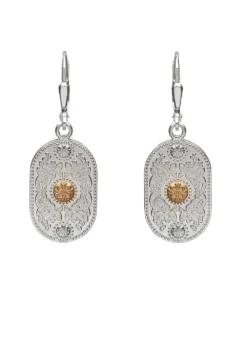 Sterling Silver & Rare Irish Gold Arda Drop Earrings
