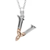 Sterling Silver Trinity Knot Initial Pendant - V