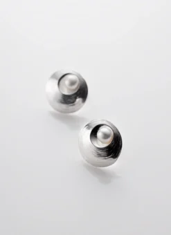 Sterling Silver Oyster Pearl Stud Earrings